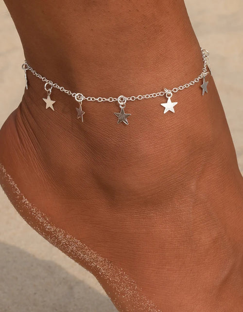 Load image into Gallery viewer, 2024 Gold Color Pentagram Anklets Barefoot Foot Jewelry Leg New Anklets on Foot Ankle Bracelets for Women
