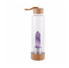 Crystal Infused Elixir Glass & Bamboo Water Bottle