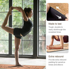 Cork Yoga Mat Natural Rubber Posture Line Printing Engraving