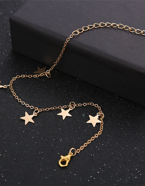 Load image into Gallery viewer, 2024 Gold Color Pentagram Anklets Barefoot Foot Jewelry Leg New Anklets on Foot Ankle Bracelets for Women
