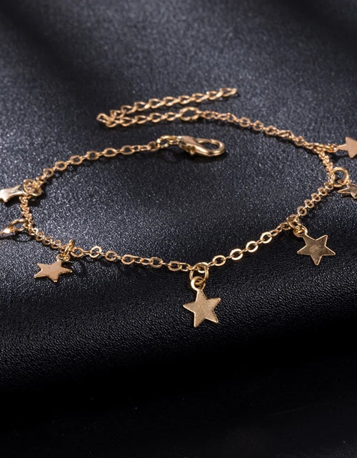 Load image into Gallery viewer, 2024 Gold Color Pentagram Anklets Barefoot Foot Jewelry Leg New Anklets on Foot Ankle Bracelets for Women
